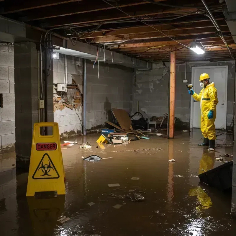 Flooded Basement Electrical Hazard in Zeigler, IL Property